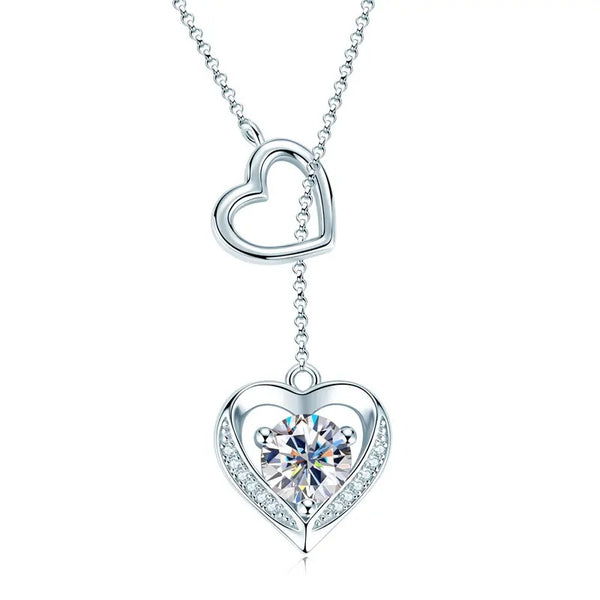 Moissanite Double Heart Necklace