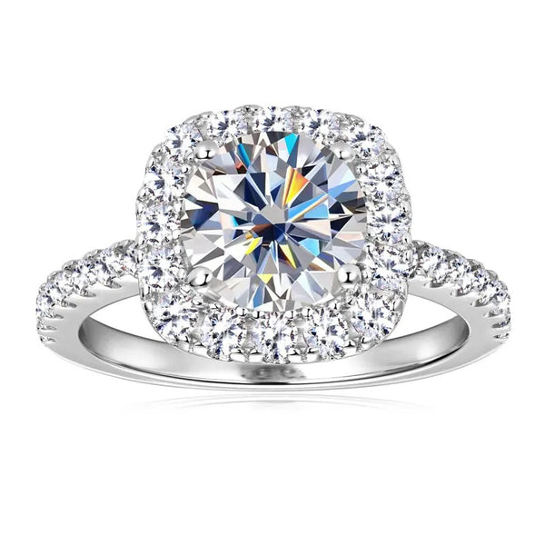 Moissanite Halo Engagement Ring