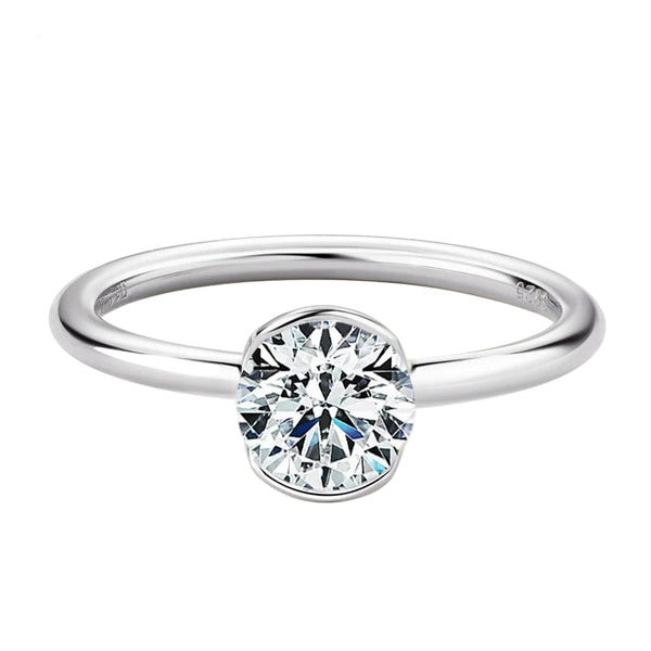 1CT Moissanite Bezel Solitaire Ring