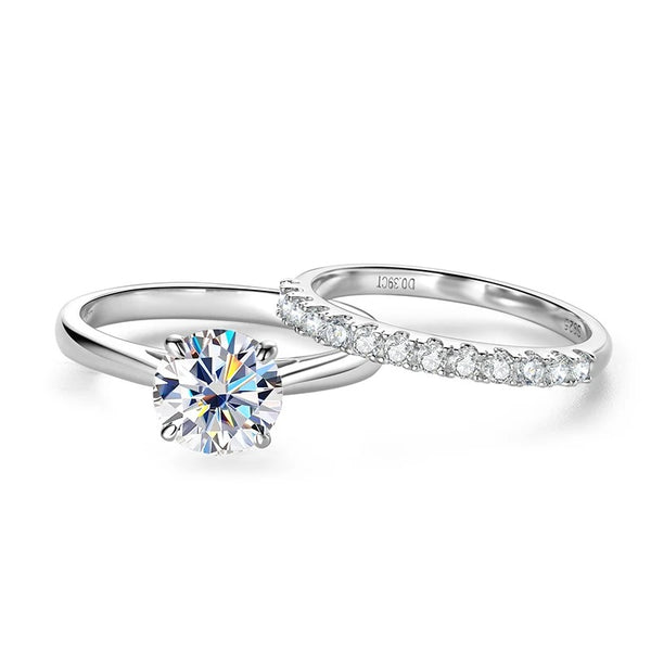 Set of Moissanite Bridal Set – 2.0CT Solitaire & Band