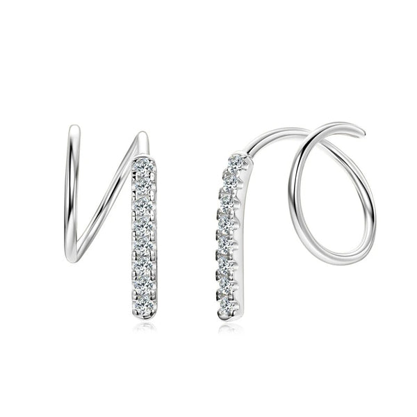 Moissanite Spiral Hoop Earrings