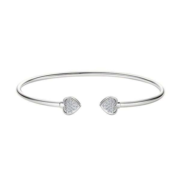 Moissanite Heart Cuff Bracelet