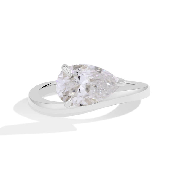 Sparkling Pear Cut Moissanite Ring