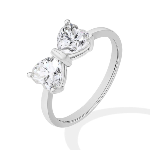Heart Bow Moissanite Ring