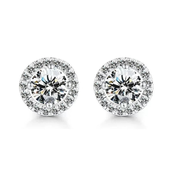 Silver Diamant Stud Earrings