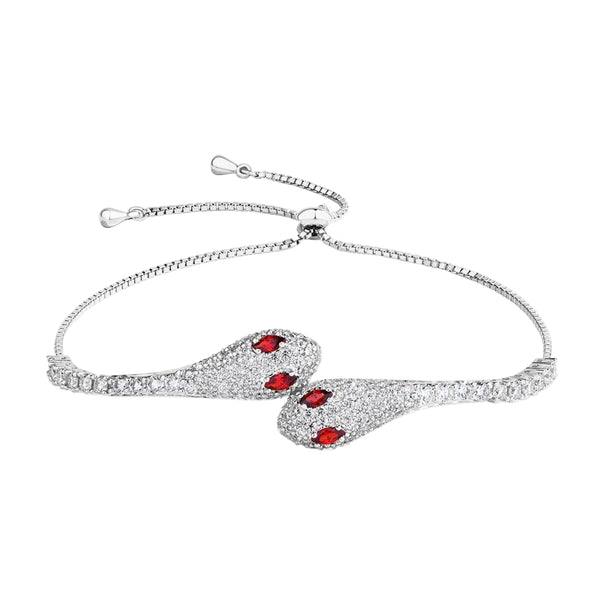 Double Snake Head Moissanite Bracelet