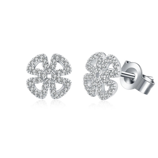Luxury Moissanite Flower Stud Earrings