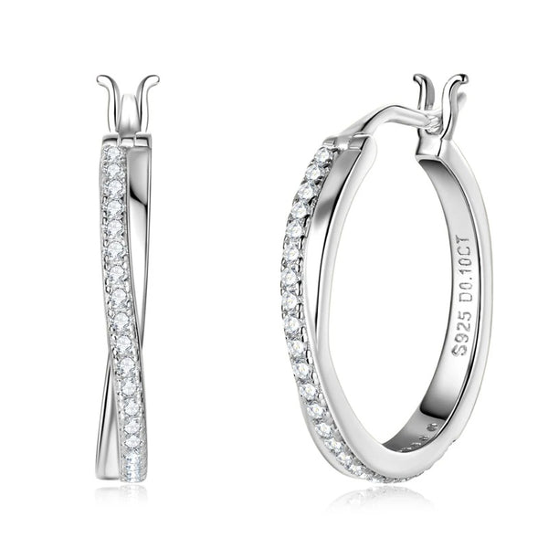 Moissanite Twist Hoop Earrings