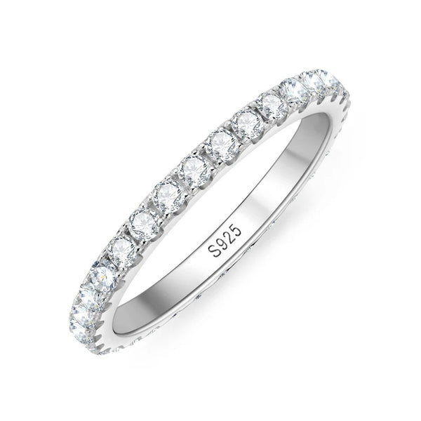 Moissanite Eternity Ring – 2mm Classic Stack