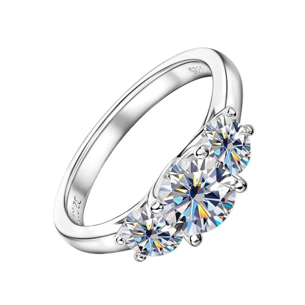 Moissanite 3 Stone Ring