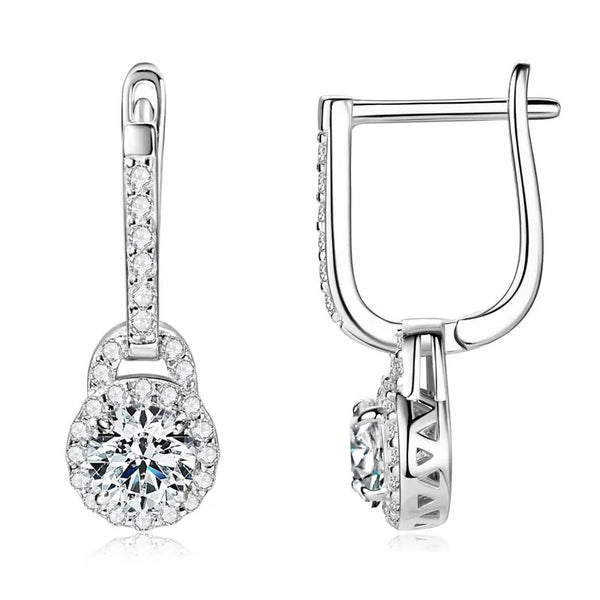 0.5CT Moissanite Dangle Hoop Earrings